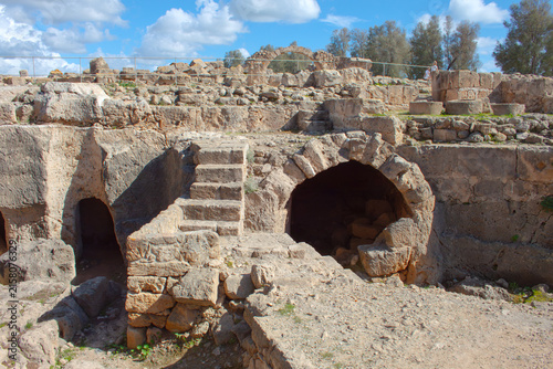 Archaeological site of Nea Paphos on Cyprus island. The Fourty Columns Fortress ruins
