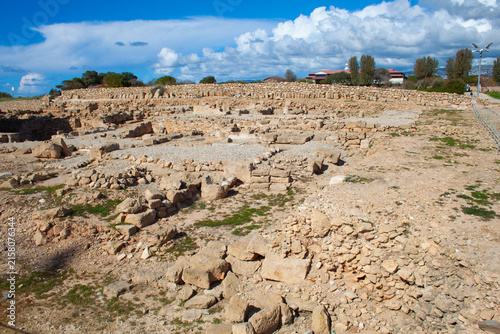 Archaeological site of Nea Paphos on Cyprus island. Part of the ancient walls of Paphos
