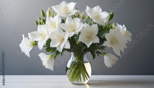 a bouquet of delicate pale white flowers in a vase