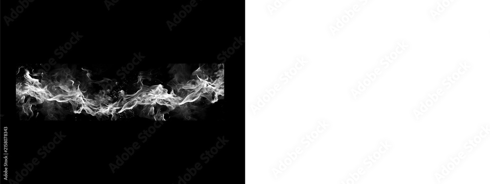 Naklejka premium Abstract white smoke trail isolated on black background isolated on transparent background