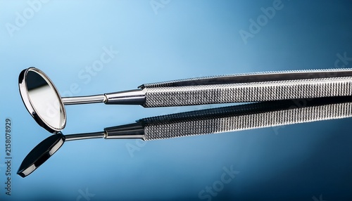 dental scaler reflection in mirror