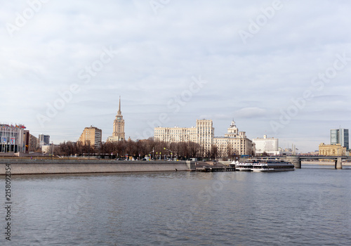 Photography Moscow, Russia - March 13, 2022: Moscow cityscape with the Moskva River, showcas