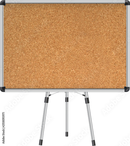 Blank Brown Cork Bulletin Board Isolated on Transparent Background