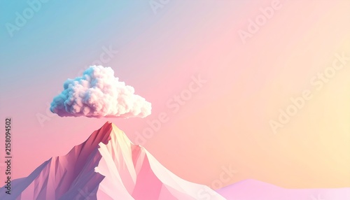 a mountain with a cloud in the sky