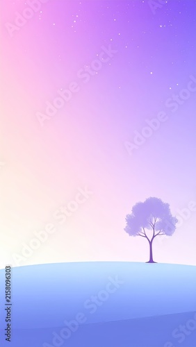 a tree in the middle of a hill