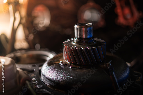 car gear repair in a workshop