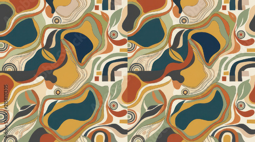 Abstract organic shapes and patterns in warm earthy tones 5.