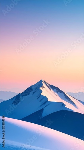 a mountain range with a pink sky and a pink sunset