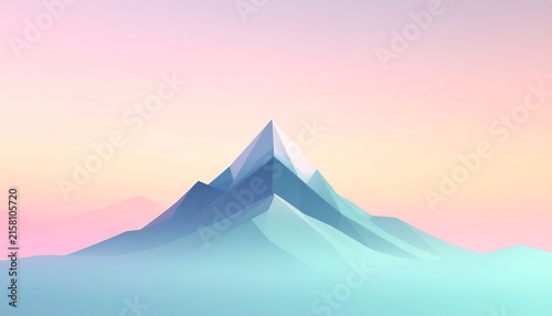 a mountain with a pink sky background