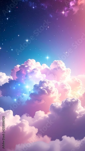 a sky with clouds and stars