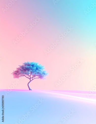 a tree in the middle of a desert