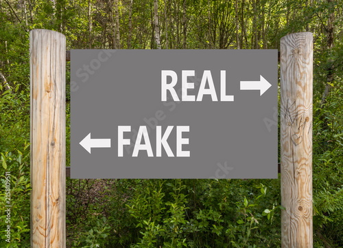 Foto Real or fake words symbol