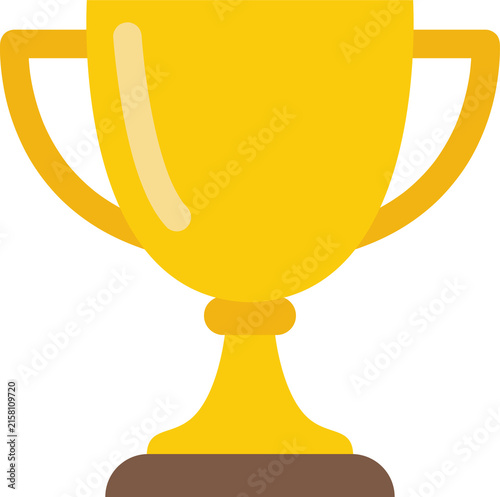 Quadro su tela Golden trophy cup icon vector illustration for sports achievement success and co