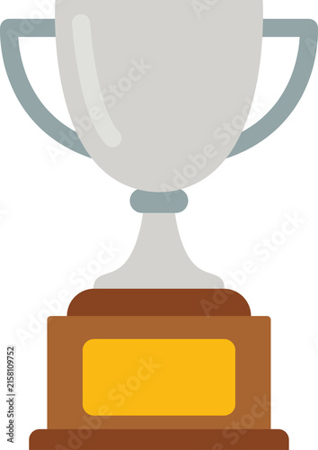 Cuadro en lienzo Silver Trophy Cup Award for Success Achievement and Competition Vector Illustrat