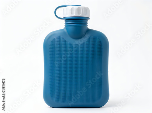 blue rubber hot water bottle cold therapy ice pack isolated on transparent background