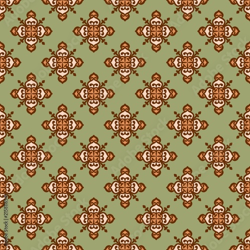 Sage Green Heritage Damask Seamless Pattern 