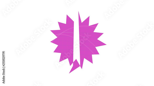 Canvastavla Purple geometric explosion or impact shape with sharp edges