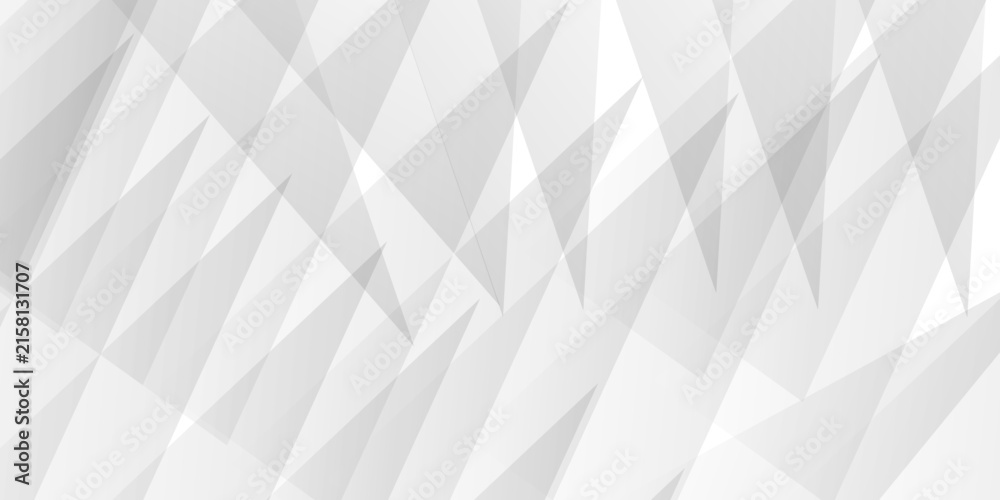 Fototapeta premium Abstract White Geometric Background with Grey Lines, Triangles and Overlapping Rectangle Shapes