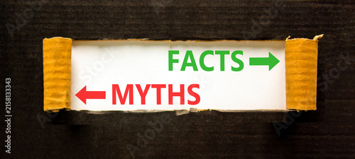 Canvas Print Facts or myths words symbol