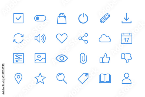 Set of thin line web interface icons