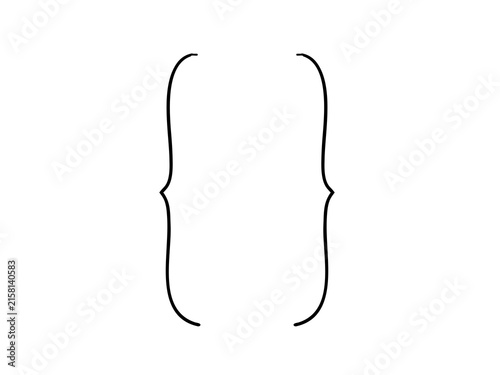 Fotografie Minimal curly bracket symbol outline isolated on white background