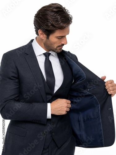 business man pointing