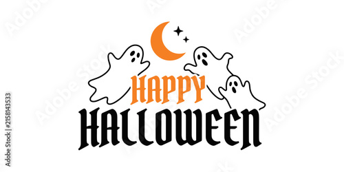 Orange pumpkin with plus sign and happy halloween text in handwritten font