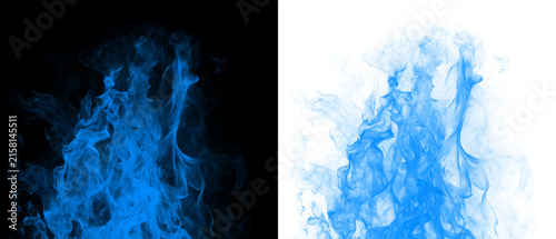 Mystical blue fire energy trail on transparent background for cinematic special effects and branding.