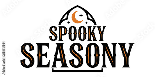 Spooky season halloween pumpkin and text with transparent background