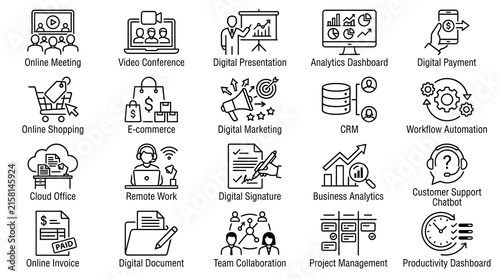 set of hand drawn icons