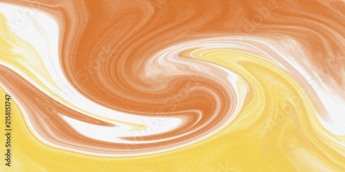 Abstract liquid swirl background with yellow and orange colors mixed in a smooth artistic wave pattern illustration