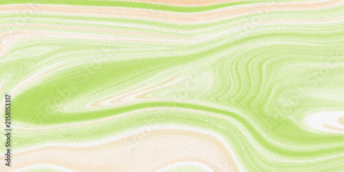 Abstract green and peach marble swirl pattern background with smooth liquid texture and flowing wave design illustration