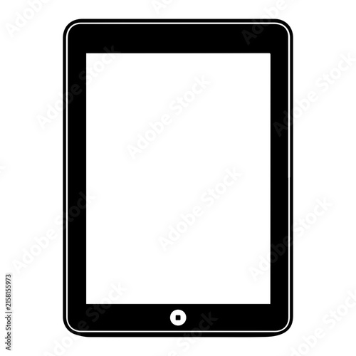 Tablet computer icon vector illustration of a mobile device with blank screen