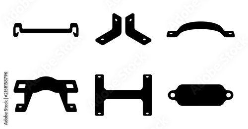 фотографія Metal Brackets and Hardware Components, Industrial Fasteners, Engineering Parts,