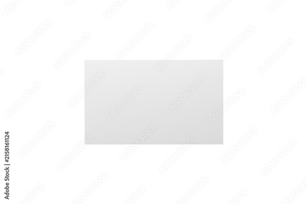 Fototapeta premium Blank white rectangular card with clean edges and slight surface shading