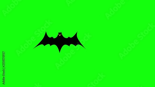 Flying Bat on Green Screen Chroma Key Halloween Animation 4K