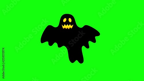 Flying Bat on Green Screen Chroma Key Halloween Animation 4K