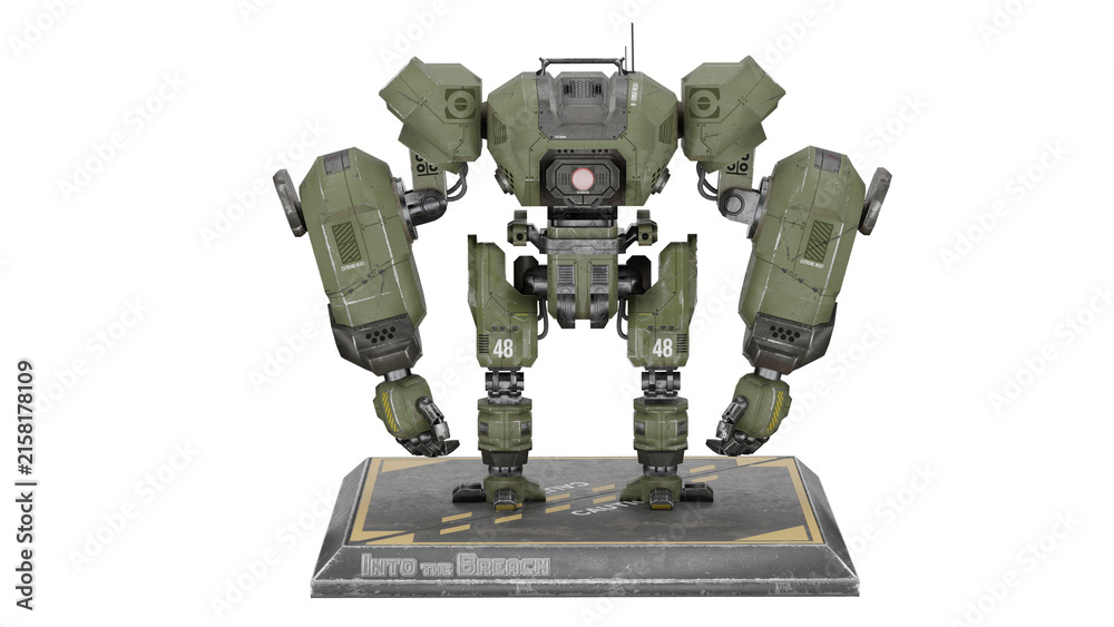 Naklejka premium 3d rendering combat mech
