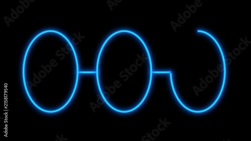 Blue Neon Three Step Infographic Animation