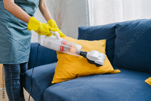 Homemaker Cleaning Sofa Living Room Home Improvement