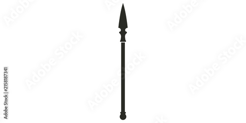 Canvastavla Medieval spear weapon black silhouette for gaming and fantasy design art