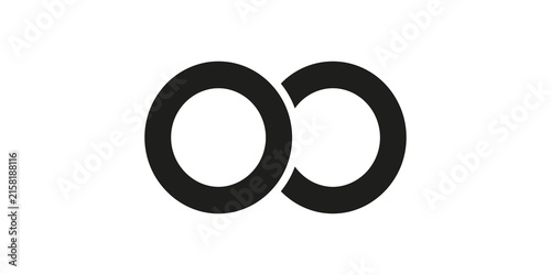 Fotografía Black simple infinity symbol on isolated transparent background icon design