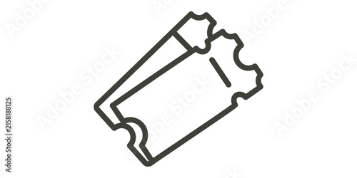Fotografía Outline ticket icon on isolated transparent background vector illustration
