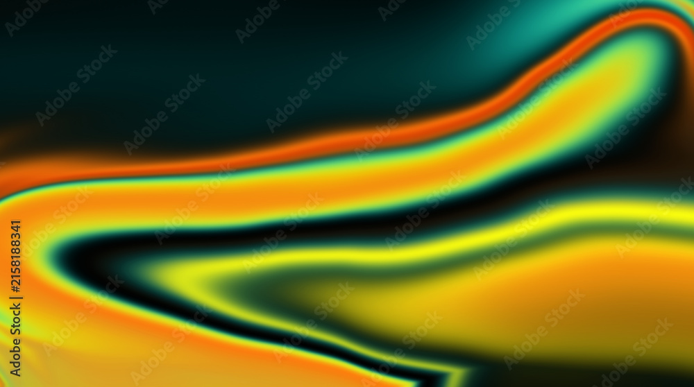 Obraz premium Abstract smooth gradient wave background with dark teal yellow and orange colors, abstract
