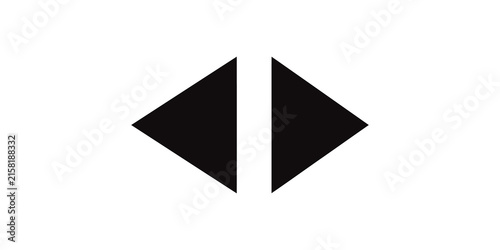 Cuadro en lienzo Black opposite direction arrows symbol for menu or toggle navigation