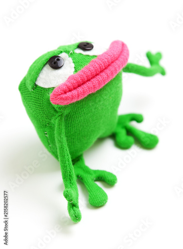 Mouse sock toy isolated on white background