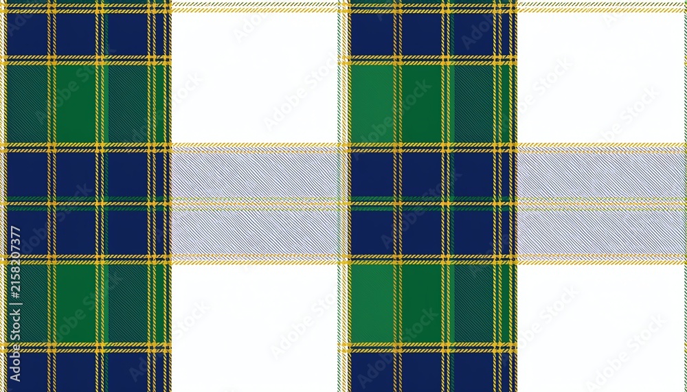 Firefly A seamless vector textile pattern featuring a classic Scottish tartan plaid grid design with blue and green colors