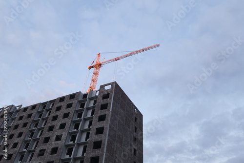 фотографія Tower crane pulley system and steel lattice structure