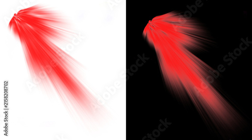 Vibrant red light streak, dynamic motion blur effect, glowing energy beam trail for digital art and speed concepts