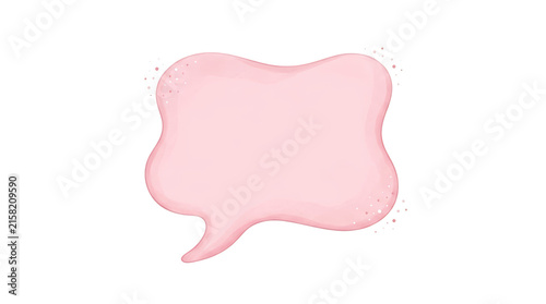 Pink speech bubble isolated on transparent background
